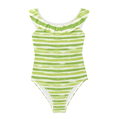 Traje de baño de una pieza para niñas sin rozaduras de rayas 3-6T