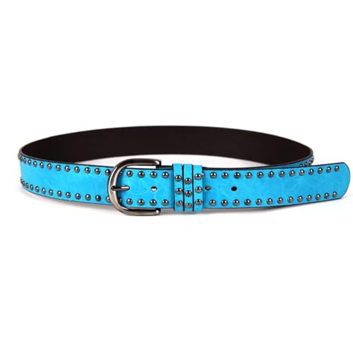 Women's Decorative Belt Women's Belt All-match PU Leather Alloy Pin Buckle Solid Color Personality BlueBelt Female3