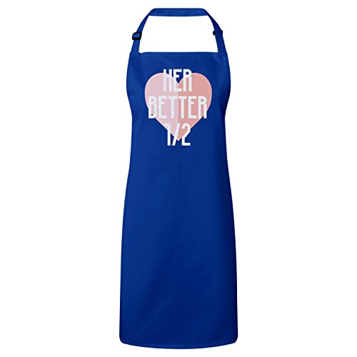 Tablier cuisine premium bleu her better half pour couple complice