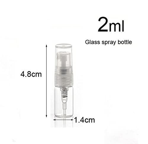 Elfenstall- 30pcs Mini Clear 2ml 5/8Dram Atomizer Vial Glass bottle Spray Refillable Perfume Empty Sample Bottle Clean Cloth Free 3ML Pipette for Travel Party3
