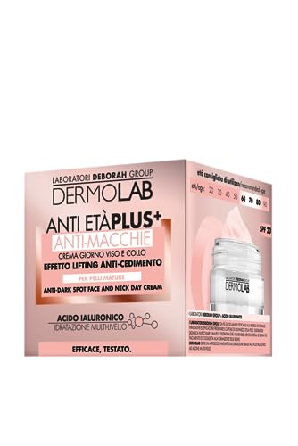 Dermolab - Anti Età Plus, Crema Viso Antirughe e Antimacchie con Acido Ialuronico per Pelli Mature 60+, Formula con Niacinamide e Vitamina C, Effetto Lifting Anti-Cedimento, 50 ml