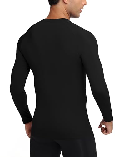 Mens Compression Shirt Long Sleeve Quick Dry Athletic Workout Gym T-Shirt SPF Running Top Sport Undershirt Base Layer3
