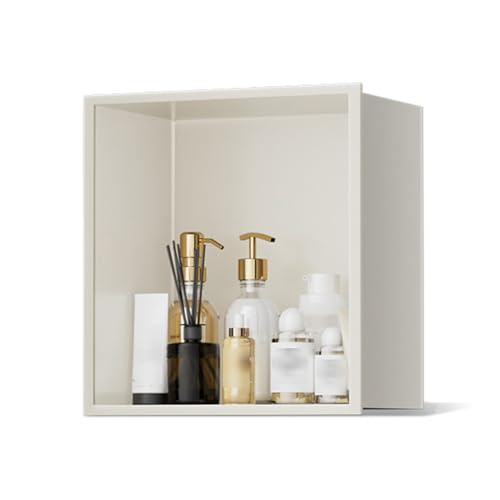 Niche de douche encastrée étanche blanc mat, rangement mural 32x32cm