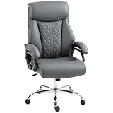 HOMCOM Bürostuhl Ergonomischer Chefsessel aus PU-Leder mit Hoher Rückenlehne, Wippfunktion...