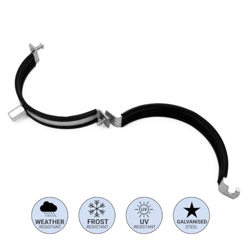 H&C VENT Verzinkt Rohrschelle Ø 315 mm mit Gummieinlage - Rohrschellen & Schlauchschellen für Lüftungsrohr, Abluftschlauch, Absaugschlauch - Schellen zur Rohrhalterung - Schraubrohrschelle gummiert