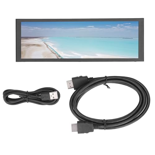 Image of Brrnoo Bar LCD Screen, Capacitive LCD Display, 60Hz 16.7M Display Color 5:16 900:1 Contrast Ratio DC 5V Stretched Bar LCD Screen (Capacitive Touchscreen)