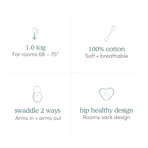 aden + anais Essentials Wrap Swaddle, Cotton Knit Baby Wrap, Newborn Wearable Swaddle Sleep Sack, 3 Pack, Dino-Rama, 0-3 Months, Small/Medium
