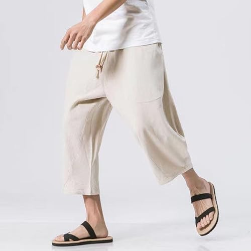 Pantalones Capri Casual para Hombre 3/4 con Cintura Ajustable miniatura 3