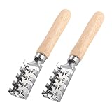 OUNONA 2 Stück Edelstahl Fischentschupper mit Holzgriff Schnelles und Sicheres Entfernen von Fischschuppen Langlebiger Fischschuppenentferner für Küche Restaurant und Fischgeschäft