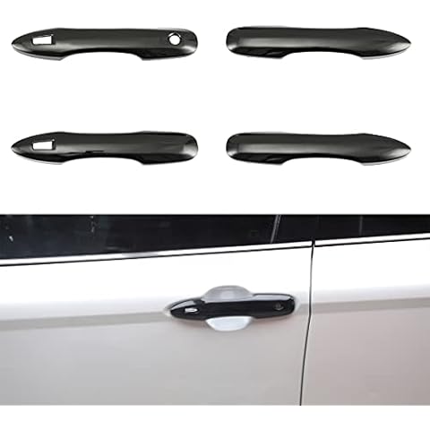 WZRAXJ Car Door Handle Cover Trim Accessories for Toyota Camry 2018-2021 Prius 2017-2019 Corolla 2019 2020 Avalon 2019-2021 Bright Black ABS 4pcs (with Smart Keyholes) Cover