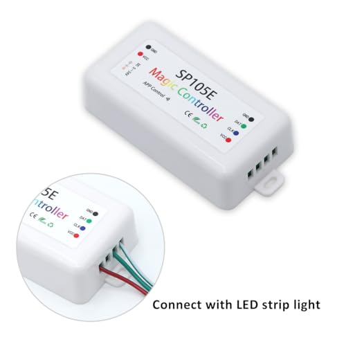 Image of 2-Pack SP105E LED Controller, Ws2812b Led Bluetooth Controller for Ws2811 SK6812 APA102 Smart IC Lights, DC5-24V Addressable LED Pixel Controller with 100+ Effects