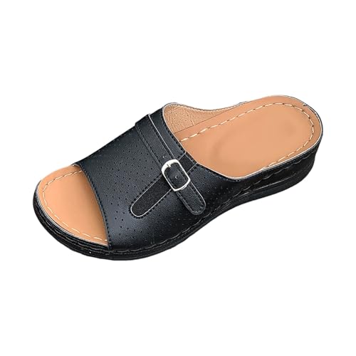 Sandalias Cómodas Para Mujer Con Soporte Del Arco Zapatos Verano Mujer Cómodo 2026 Sandalias Fit Flops Para Mujeres Negras Apoyo Niños Zapatos Mujeres Con Diamantes, Le Noir, 39 EU