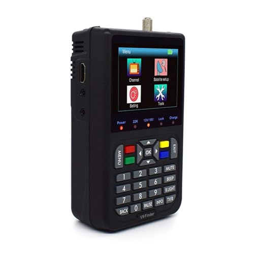 Receptor de satélite Buscador de TV por satélite V9 Medidor de señal digital 3,5'' Buscador de medidor por satélite DVB-S DVB-S2 para Antenas de Sistemas de Recepción Remota