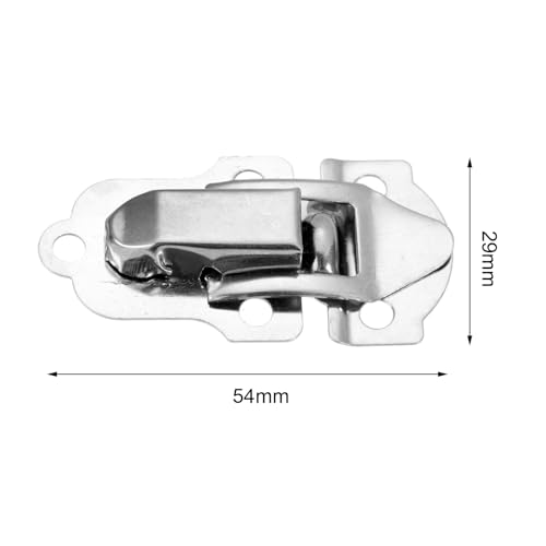 Image of dophee 10Pcs Stainless Steel Padlock Hasp, Mini Decorative Hasps Buckles with Screws for Wooden Box Jewelry Box Wine Gift Case Chest Toolbox, 54x29mm /2.13 inchx1.14 inch