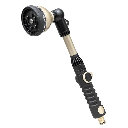 rainfactory Gießstab für Garten [10 Sprühmodi] Wasser-Brausestab, langer Aluminium Comfort-Stab | Gartenbrause mit Messingadapter für schnelle Befestigung | Multibrause für Blumendusche & Beete