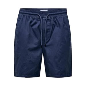 ONLY&SONS Men Shorts Bermuda Pants Summer Trousers Short Leisure Trousers, Colour:Dark Blue, Size:S