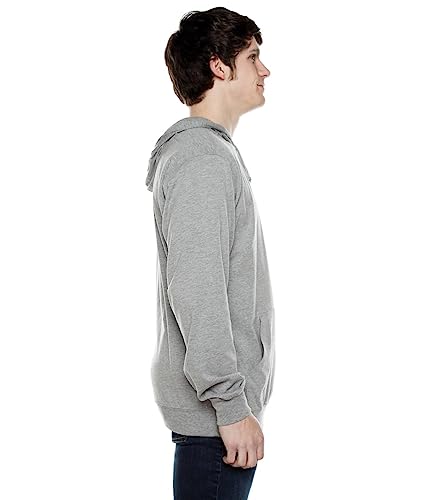 Cottonhood Lightweight Jersey Zip Hoodie for Men – Full Zip Casual Cotton Hoodie, Soft Long Sleeve (4XL, Heather Grey, 702)2