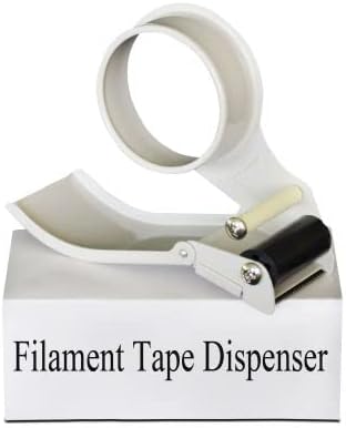 PSBM Dispensador de cinta de fleje de filamento, 2 pulgadas de ancho, 2 unidades, marco de metal resistente con hoja de larga duración