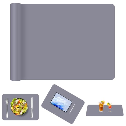 AUAUY Silikonmatte 60x40 cm, Hochwertige Silikonmatte zum Basteln, Antihafte rutschfeste Kinder Malunterlage, Abwaschbar Bastelunterlage, Platzset, Tischmatte für Handwerk DIY Zubehöre