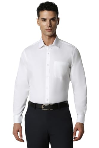 Image of Van Heusen Men Cotton Regular Fit Solid Full Sleeves Formal Shirt