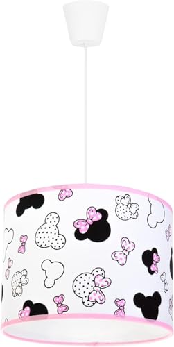 Light-Home - MINNIE - Abat Jour Suspension Luminaire Lustre - Moderne Abat Jour Plafond - Métal et Tissu - E27-1-Lumières 20 cm - Blanc et Rose