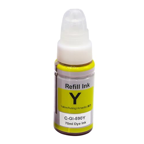 Go Inks Compatible GI-590 Yellow Ink Bottle - 1 Pack 70ml Replacement for use with Canon PIXMA G1510 G2510 G3510 G4510 G3500 G2500 G1500 G4500 G1501 G2501 G3501 G4511