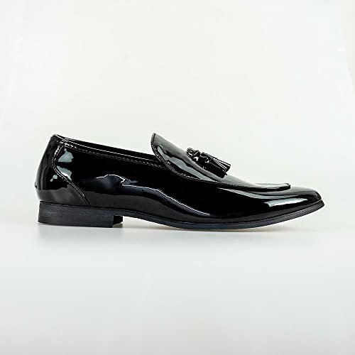 Mens Patent Leather Italian Couture Loafers Moccasin Formal Black Shoes3