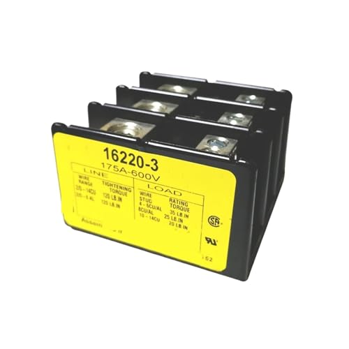 Borne de dérivation bipolaire et tripolaire 175A 600V 16220-3