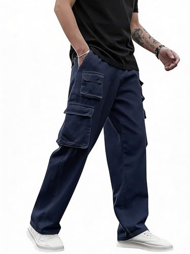Image of Lymio Cargo for Men | Cotton Cargo Pant | Drawstring Waist Pant (Also Available in Plus Sizes) (38-41)