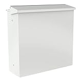 KNOBLOCH Zaunbriefkasten Chicago, Edelstahl, gebürstet, 17 Liter, Mailbox (Weiß)