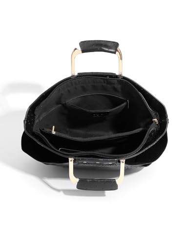 Image of Bag Woman Large Capacity Leather Purse Fashion Designer Metal Top Handle Handbags Women Crossbody Large Bags for Women Tote