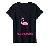 Photo Gallery donna flamingoween cranio halloween scheletro flamingo amante maglietta con collo a v Photo Gallery donna flamingoween cranio halloween scheletro flamingo amante maglietta con collo a v