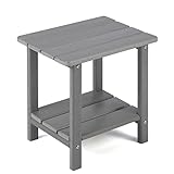 Apolimi Adirondack Outdoor Side Table, 2-Tier Sturdy Patio End Table Weather Resistant, 16.5' Solid Side Table for Patio, Pool, Porch