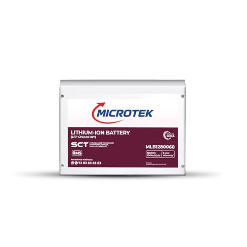 Image of Microtek Combo Super Power 900 Advanced Digital Inverter (800VA /12V) with Lithium-Ion Battery 12.8V /100Ah, 1280Wh LiFePO4 | SCT & BMS Technology Faster Recharge Longer Life Compact & Safe