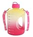 THE GYM KEG 1 Gallon Water Bottle (128oz) | Gym Bottle with Straw Lid, Carry Strap Motivational Time Markings | Sport Water Bottles with Times to Drink, Large Reusable Bottle, Leakproof & BPA-free