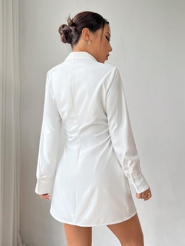 long sleeve dresses for women 2024 Solid Color Long Sleeve Shirt Dress2