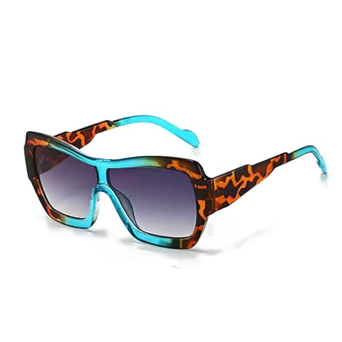 Lunettes de soleil pour femmes léopard à monture tendance et épaisse