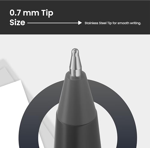 Pentonic 0.7mm Ball Point Pen Blister Pack | Black Body | Black Ink | Set of 10 Pens