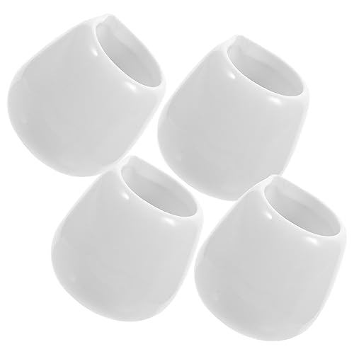 DECHOUS 4Pcs Ceramic Gravy Boat Dripless Sauce Pitcher with Spout Sauce Cup for Coffee Milk Condiments for Afternoon Tea and Dipping Sauces