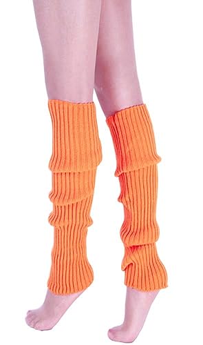 Image of Women Juniors Knitted Leg Warmers 16 inch Neon Colors Dance Halloween Accessory