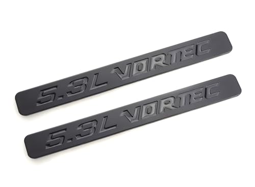 Image of Hood Door Side Emblems Engine 3D Badge Nameplate Decals Fits for 5.3l Vortec 2PCS (All Black)