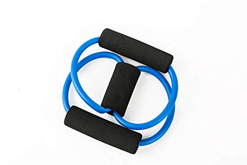 Lightahead Set of 3, Figure 8 Exercise Band Training Resistance Cord Tube Workout Body Building Fitness Equipment Tool for Home, Gym, Yoga, Pilates, Physical Therapy Training (Blue,Green,Black)