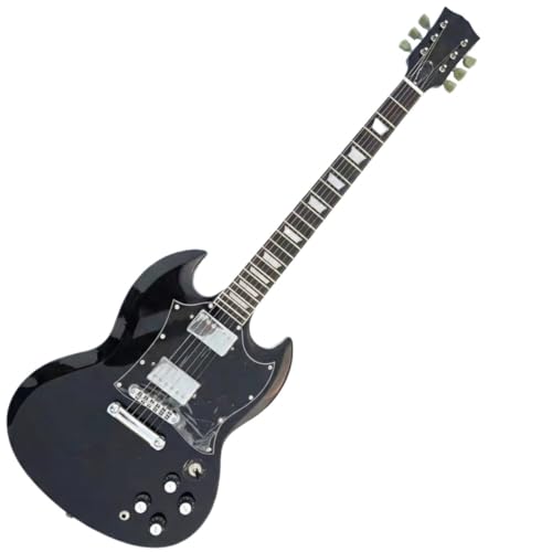 Guitare électrique double pan coupé finition noir brillant de haute précision