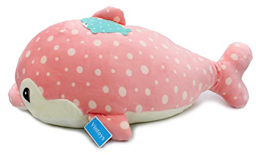 Vintoys Very Soft Pink Dolphin Big Hugging Pillow Plush Doll Fish Plush Toy Stuffed Animals 23.5"