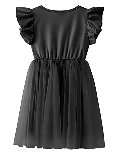 Twkioue Toddler Baby Girl Tutu Tulle Dress Sleeveless Fluffy Cute Party Sundress 817 Black 110 #TOP1