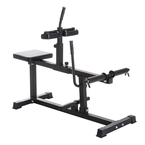 AVGVLIJ JSQ Black Alloy Steel Calf Raise Machine, Leg Machine, 440lbs Max Weight, Fixed Handles, Weight Plates