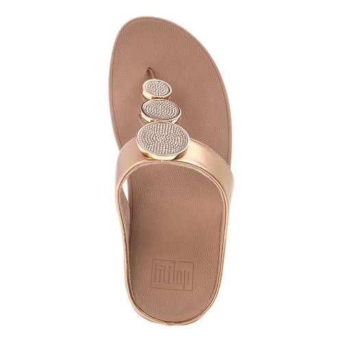 Image of FitFlop Halo Bead-Circle Metallic Toe-Post Sandals