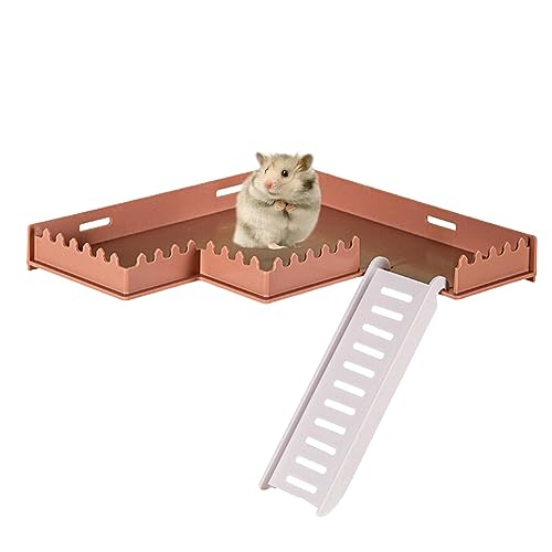 Plataforma de suporte de hamster, academia segura de PVC com escada | Gaiola brinquedos acessórios d