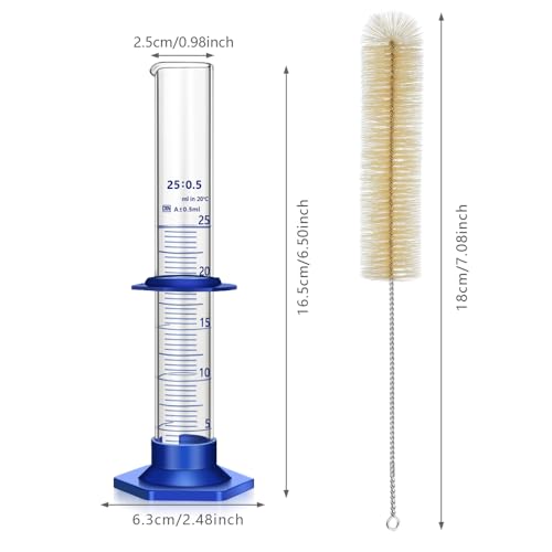 Image of 10PCS Graduated Cylinder Measuring Cylinder Thick Glass Lab Cylinders Glass Graduated Cylinder Glass Measuring Cylinder(25ML)