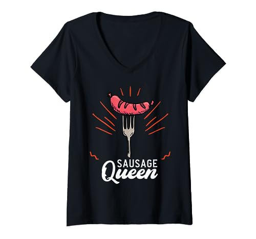 Salchicha Queen Sausage Camiseta Cuello V